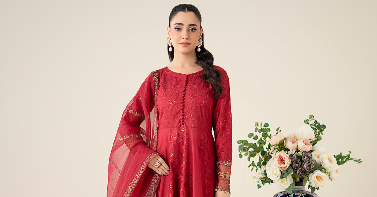 3 Piece Embroidered Lawn Suit |  DW-EA25-65