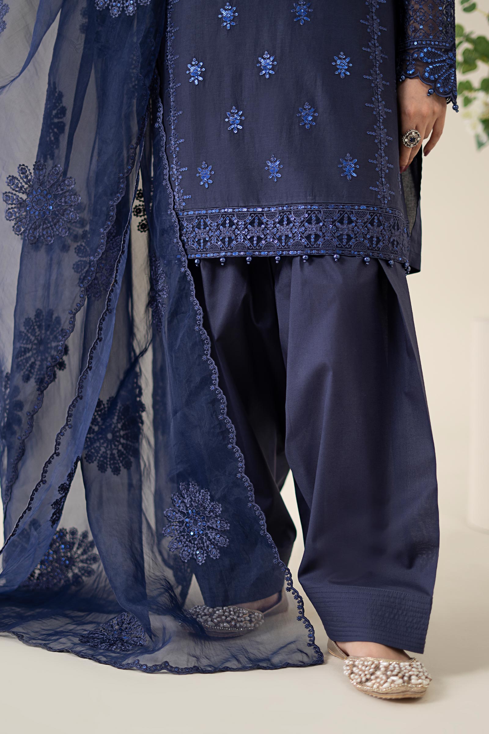 3 Piece Embroidered Dobby Suit |  DW-EA25-68