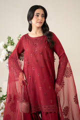 3 Piece Embroidered Dobby Suit |  DW-EA25-68