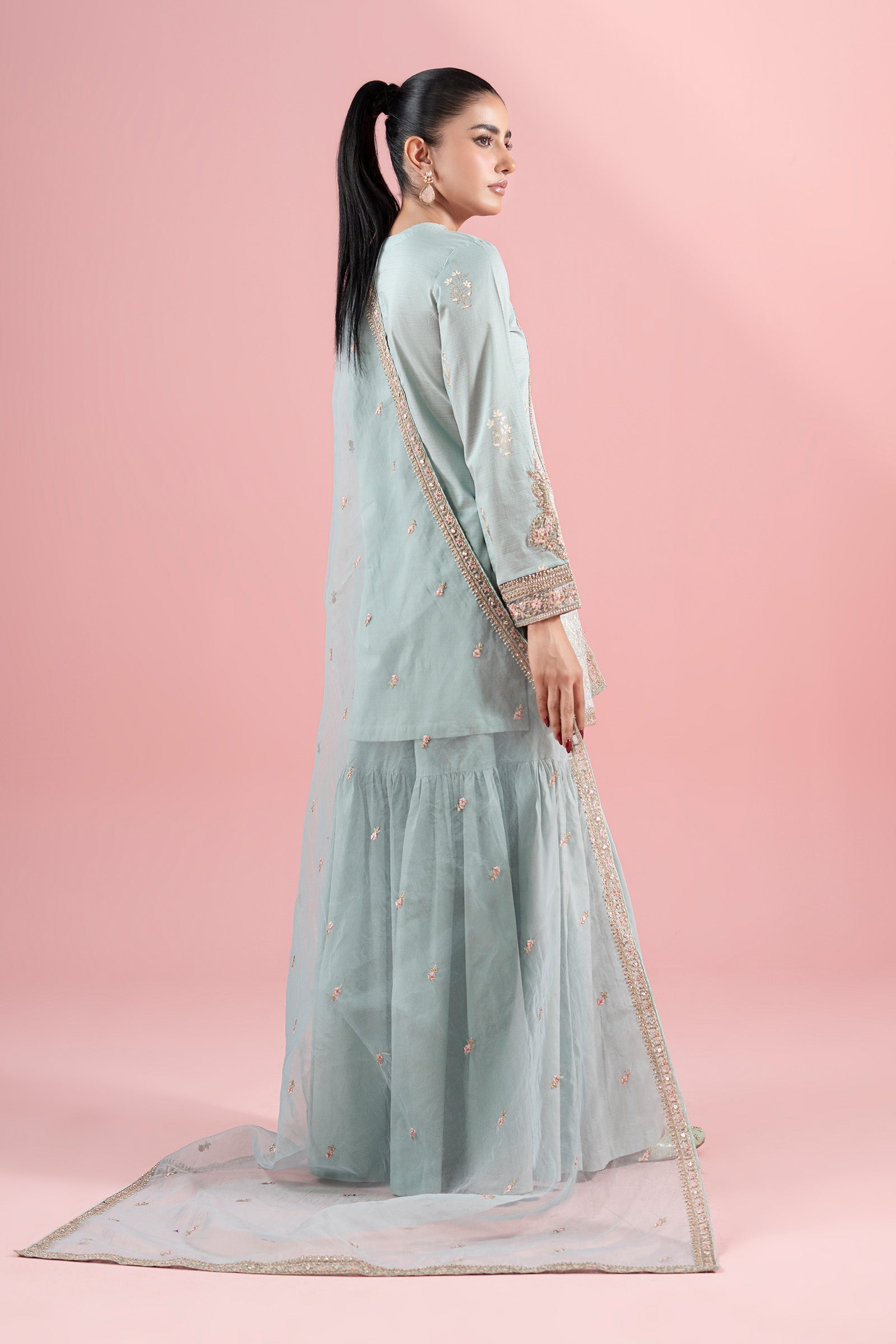 3 Piece Embroidered Dobby Suit |  DW-EA25-81