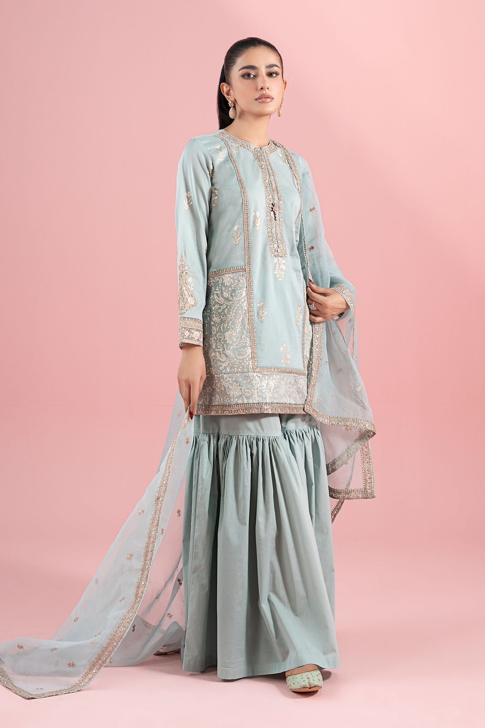 3 Piece Embroidered Dobby Suit |  DW-EA25-81