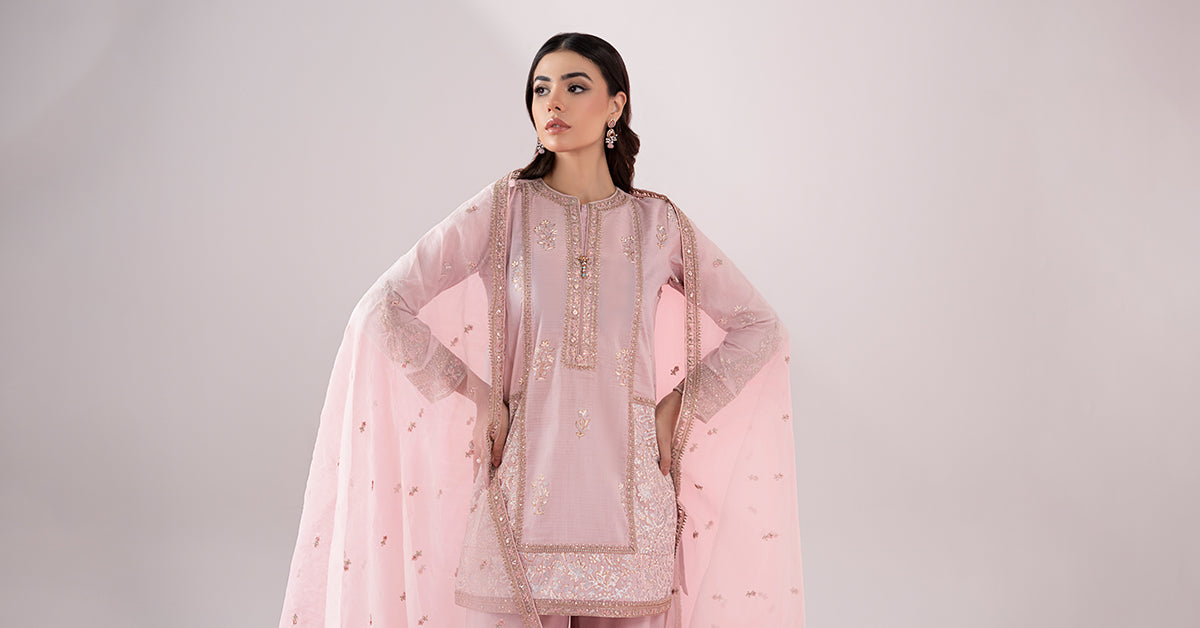 3 Piece Embroidered Dobby Suit |  DW-EA25-81