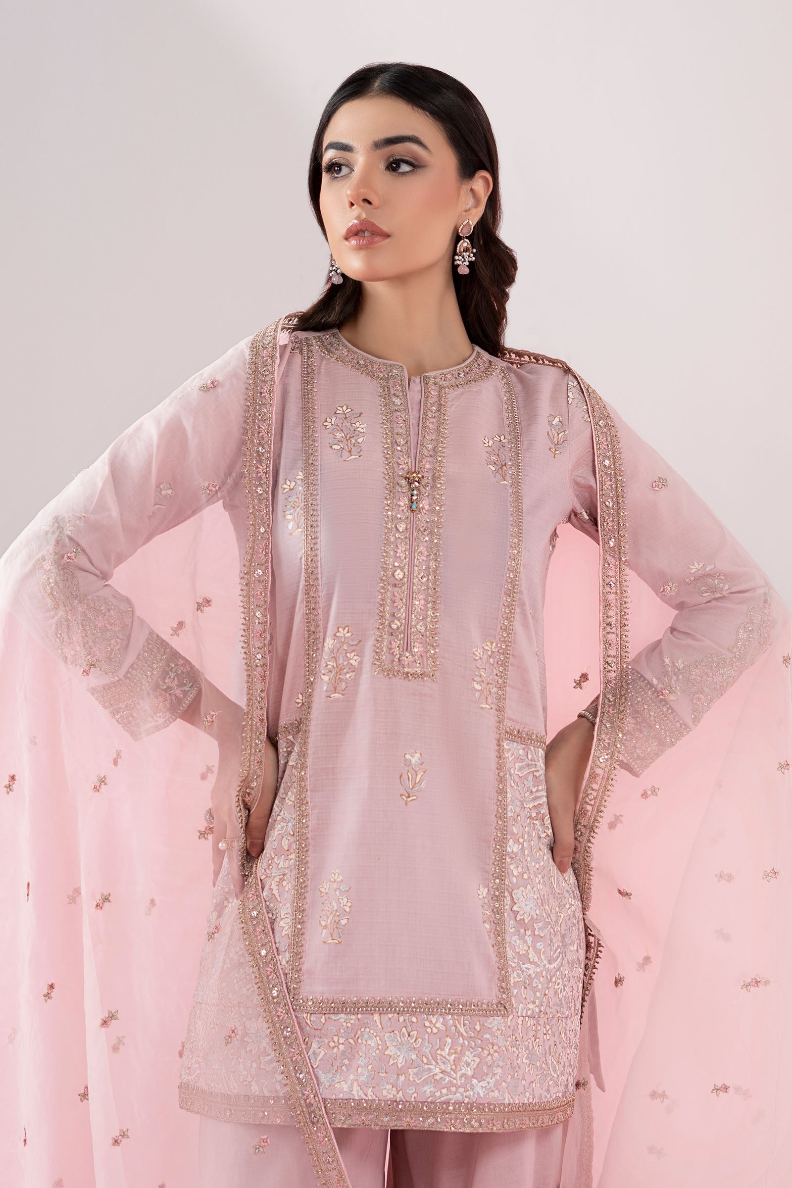 3 Piece Embroidered Dobby Suit |  DW-EA25-81