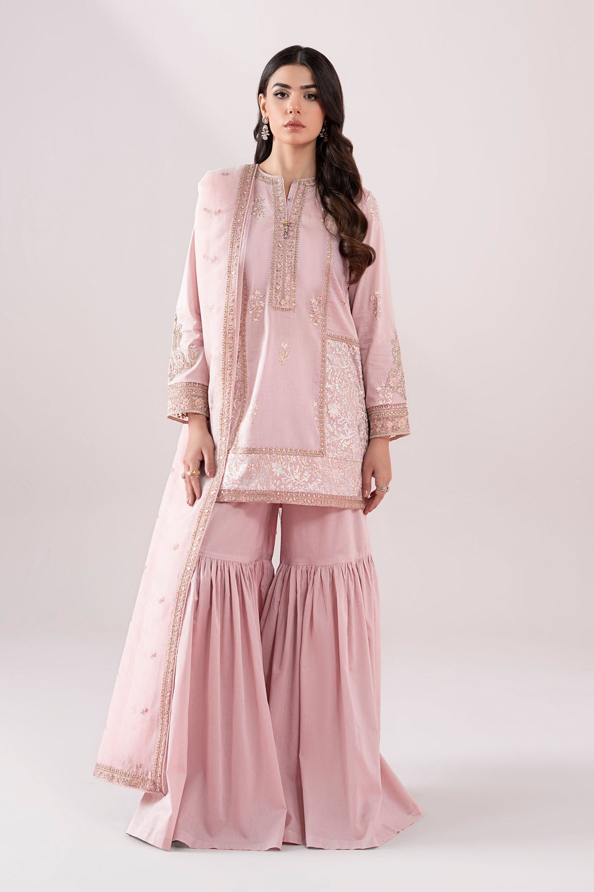 3 Piece Embroidered Dobby Suit |  DW-EA25-81