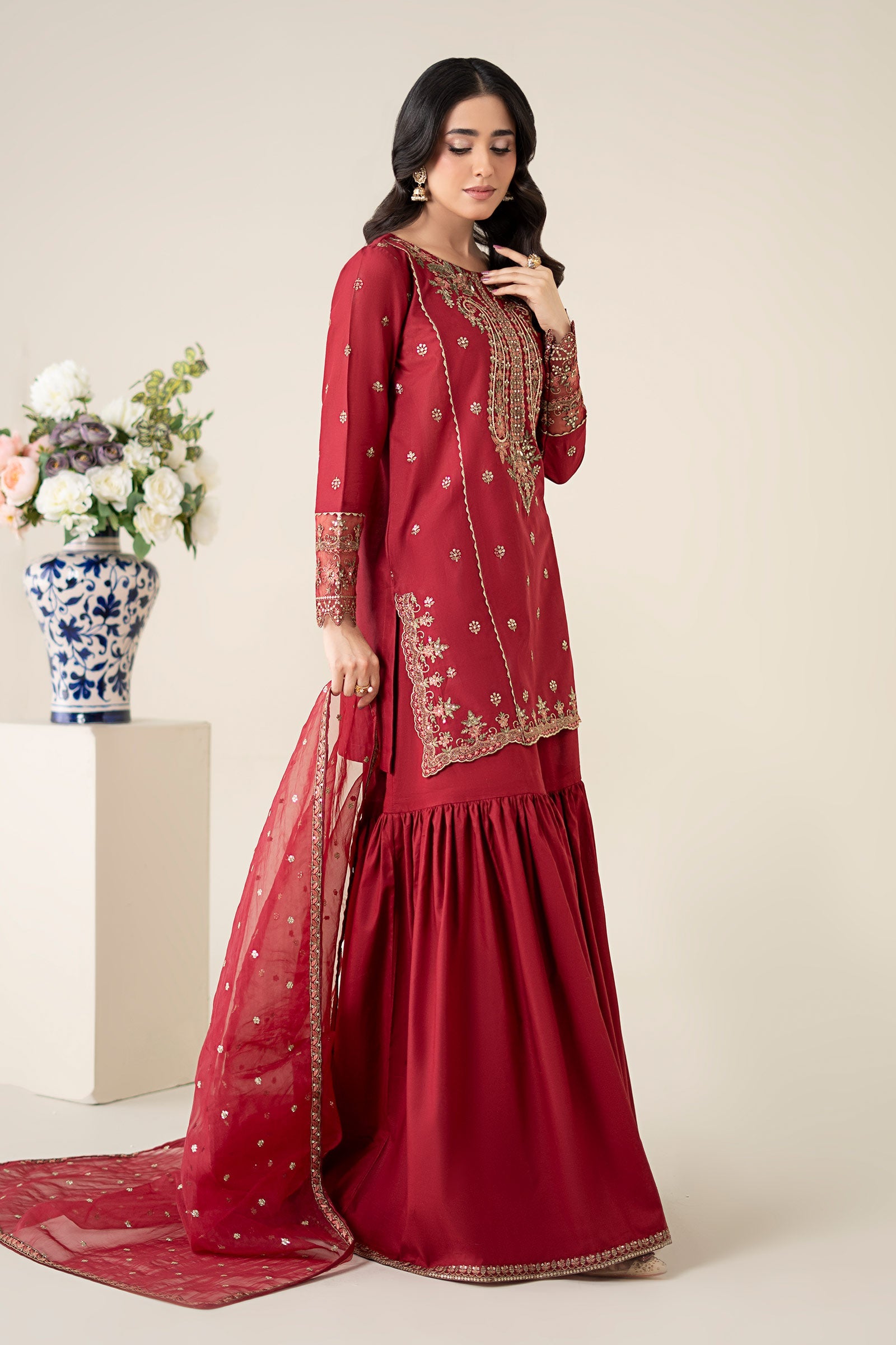 3 Piece Embroidered Lawn Suit |  DW-EA25-85