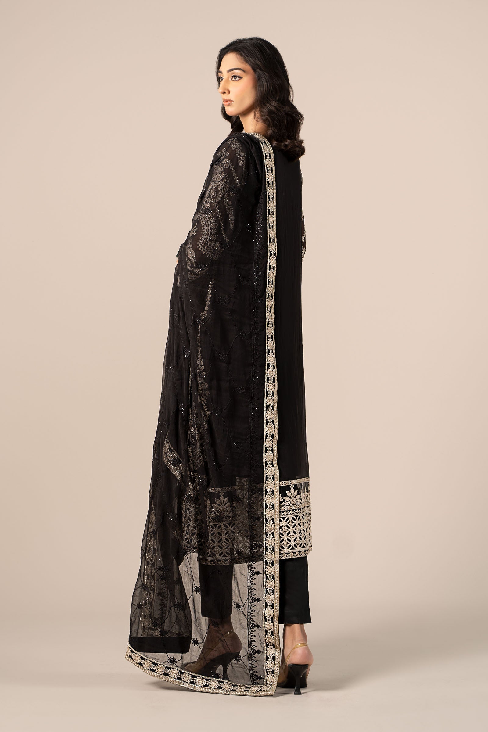 3 Piece Embroidered Chiffon Suit | SF-EF25-20