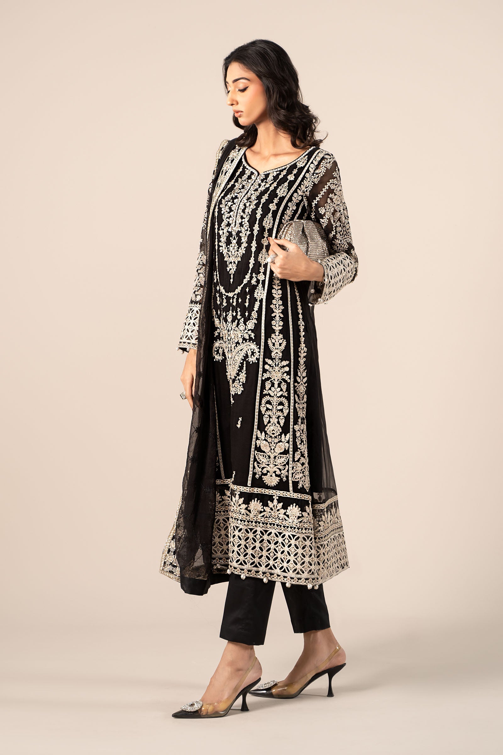 3 Piece Embroidered Chiffon Suit | SF-EF25-20