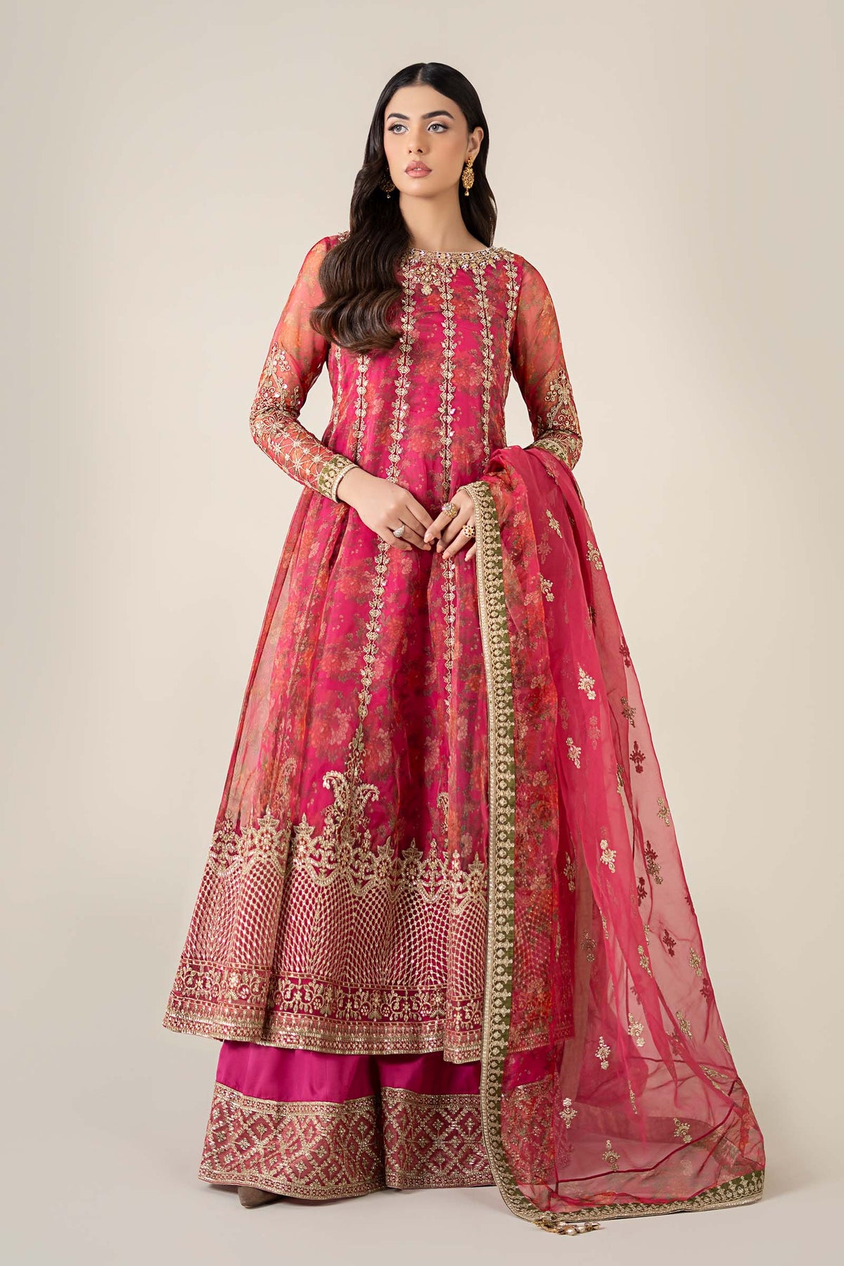 3 Piece Embroidered Organza Suit | SF-EF25-03