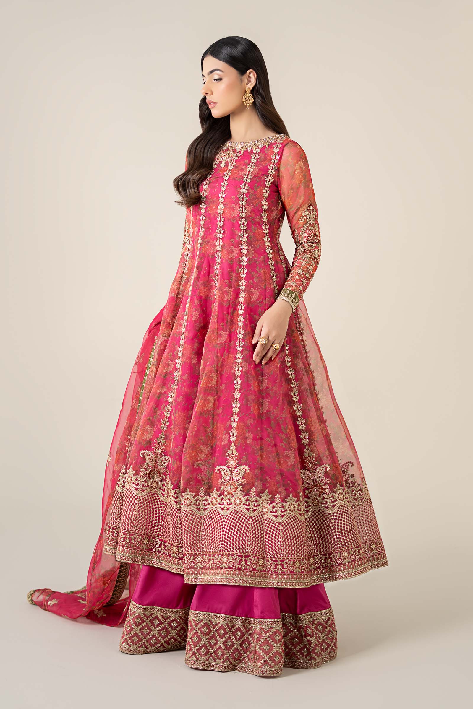 3 Piece Embroidered Organza Suit | SF-EF25-03